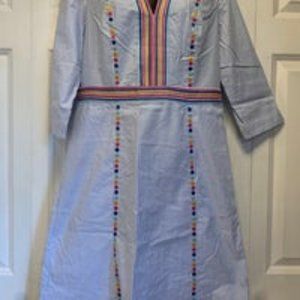 NWT Women’s Boden Glorious British Style ( Size 6R) Blue/White Lateral pockets $